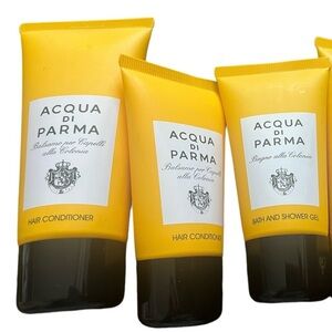 Acqua Di Parma travel body gel and conditioner made it Italy